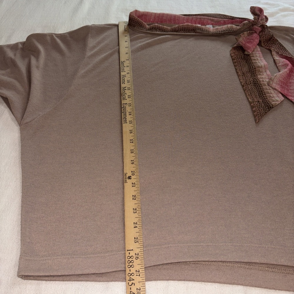 Sweet Pea Women's Brown Top Collar Scarf Accent Size 2XL Boho Lagenlook Boxy - Picture 5 of 6